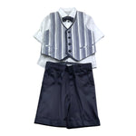Baby A. Completo 4 Pezzi Bermuda-Camicia-Papillions-Gilet per Bambino A2804 AZZURRO BABY A. 
