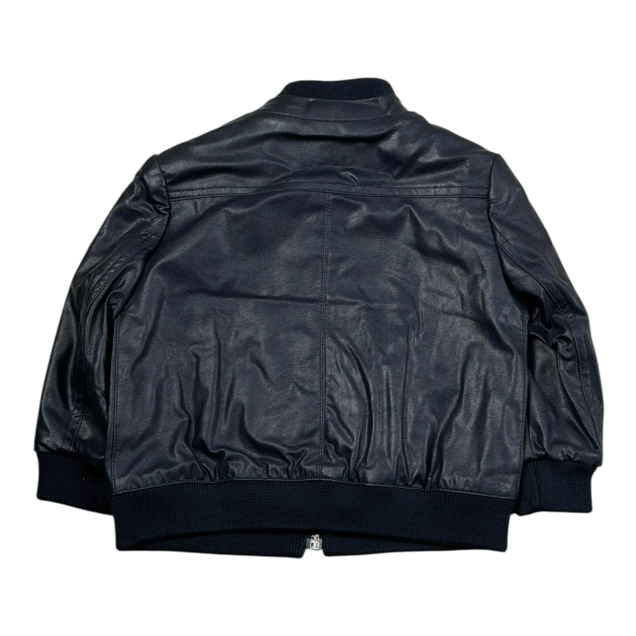 Baby A. Giubbino Tinta Unita In Ecopelle con Zip per Neonato C1972 BLU BABY A. 
