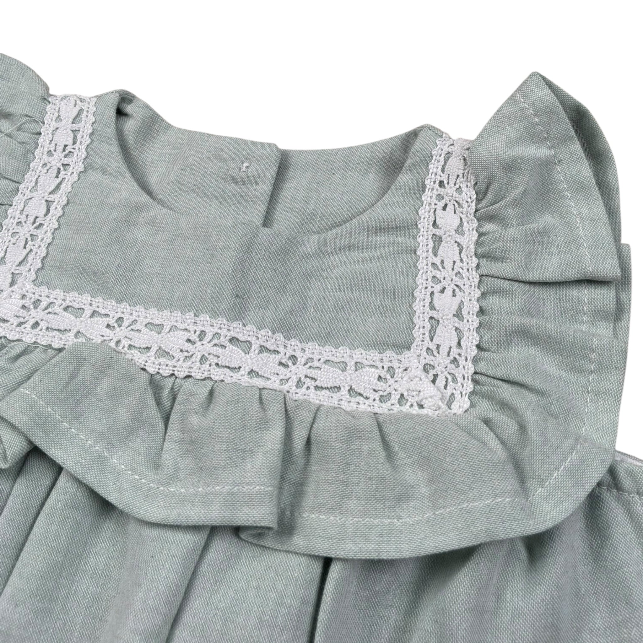 Babyvip Abito Tinta Unita con Ricami per Neonata T1351 VERDE BABYVIP 