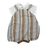 Babyvip Pagliaccetto Tricolore con Fantasia A Righe per Neonato T2809 CAMMELLO BABYVIP 