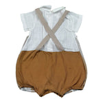 Babyvip Pagliaccetto Tricolore con Fantasia A Righe per Neonato T2809 CAMMELLO BABYVIP 