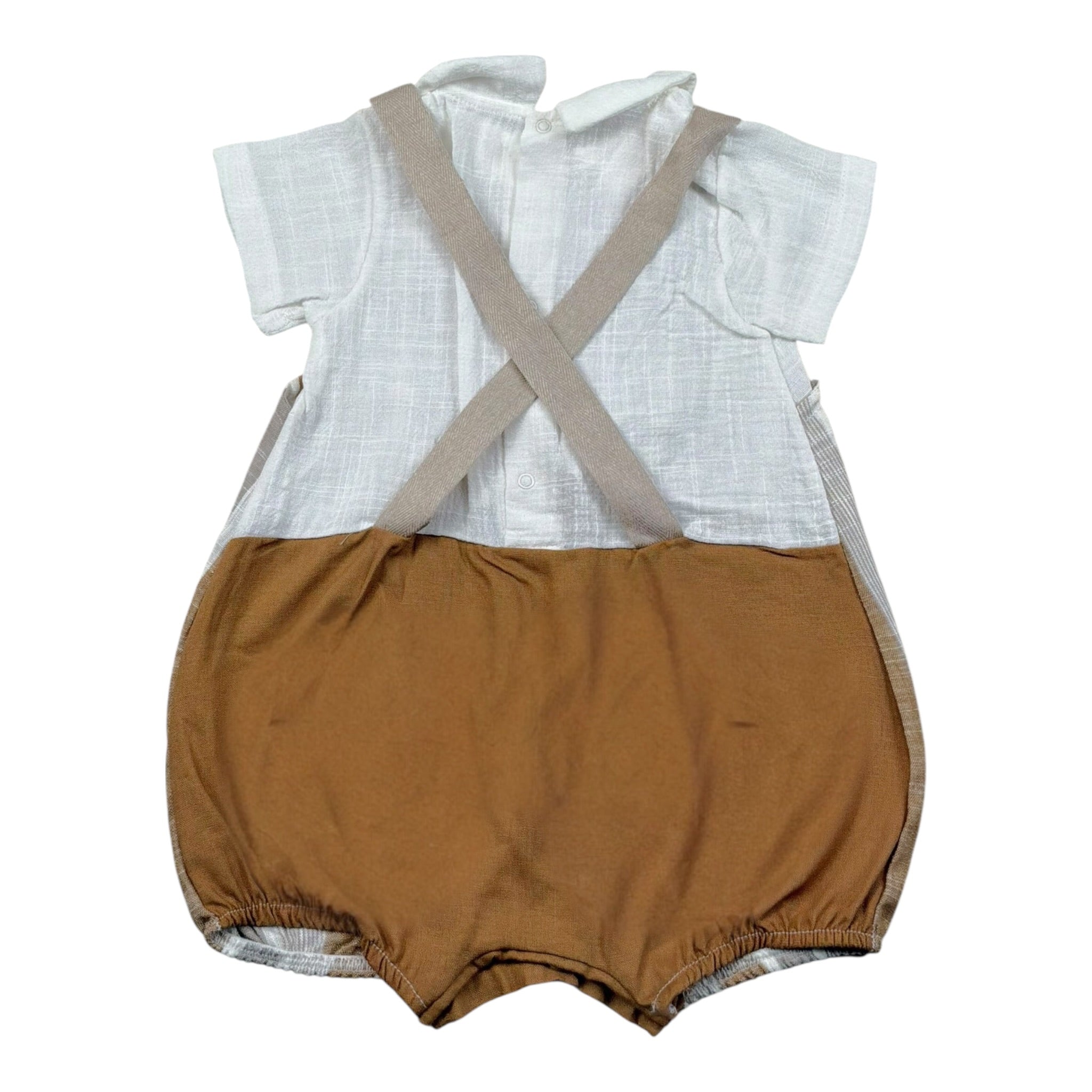 Babyvip Pagliaccetto Tricolore con Fantasia A Righe per Neonato T2809 CAMMELLO BABYVIP 