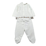 Babyvip Completo 2 Pezzi Shirt-Ghettina Tinta Unita per Neonato T3819 BIANCO BABYVIP 