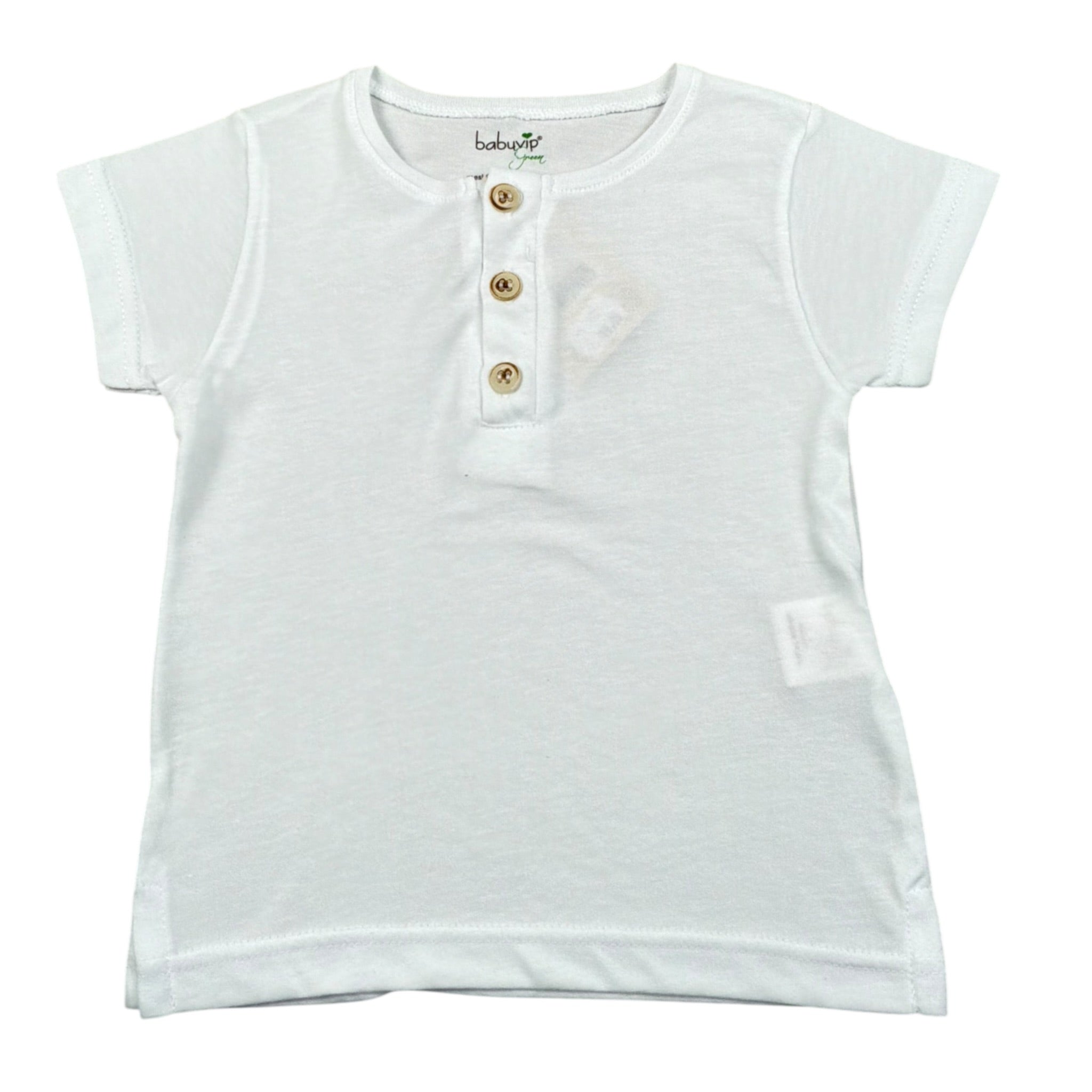 Babyvip T-Shirt Tinta Unita con Bottoni per Neonato T7157 BIANCO BABYVIP 