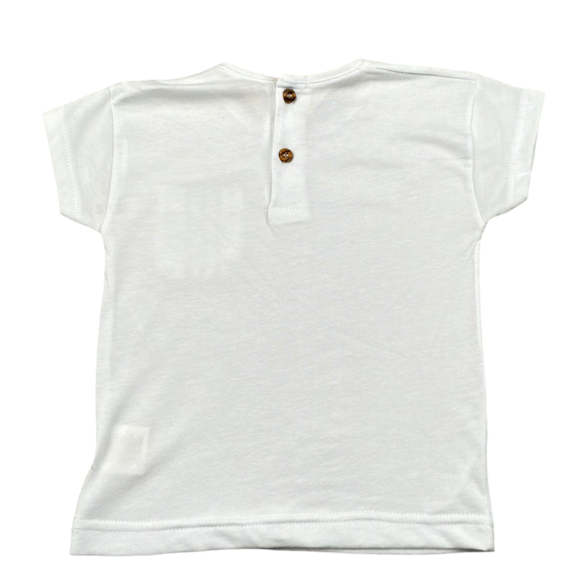 Babyvip T-Shirt Girocollo Tinta Unita con Taschino per Neonato T7708 BIANCO BABYVIP 