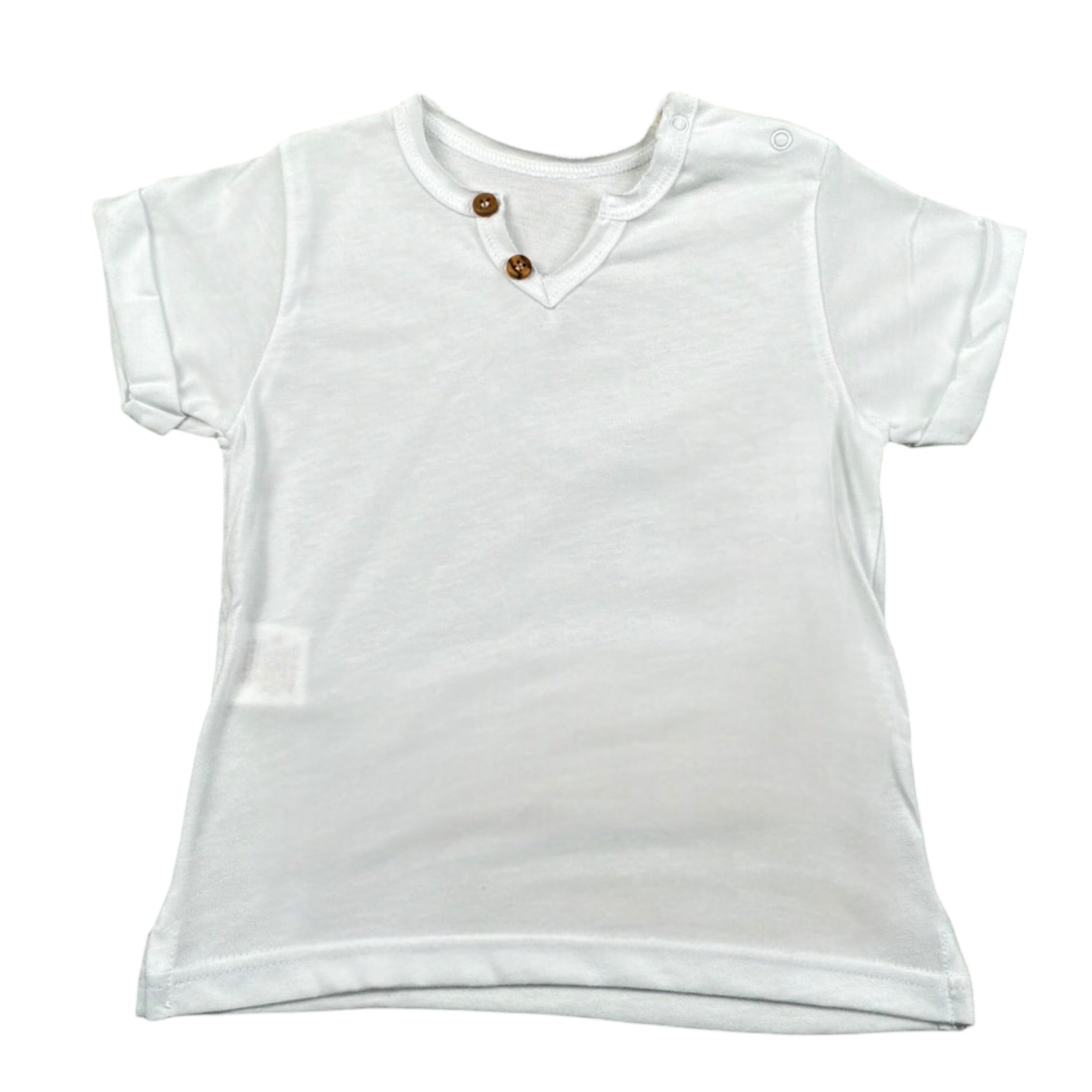 Babyvip T-Shirt Tinta Unita con Bottoni per Neonato T7766 BIANCO BABYVIP 