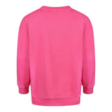 Balmain Felpa Chiusa Girocollo Tinta Unita con Stampa per Bambina 6R4Q80 FUXIA BALMAIN 