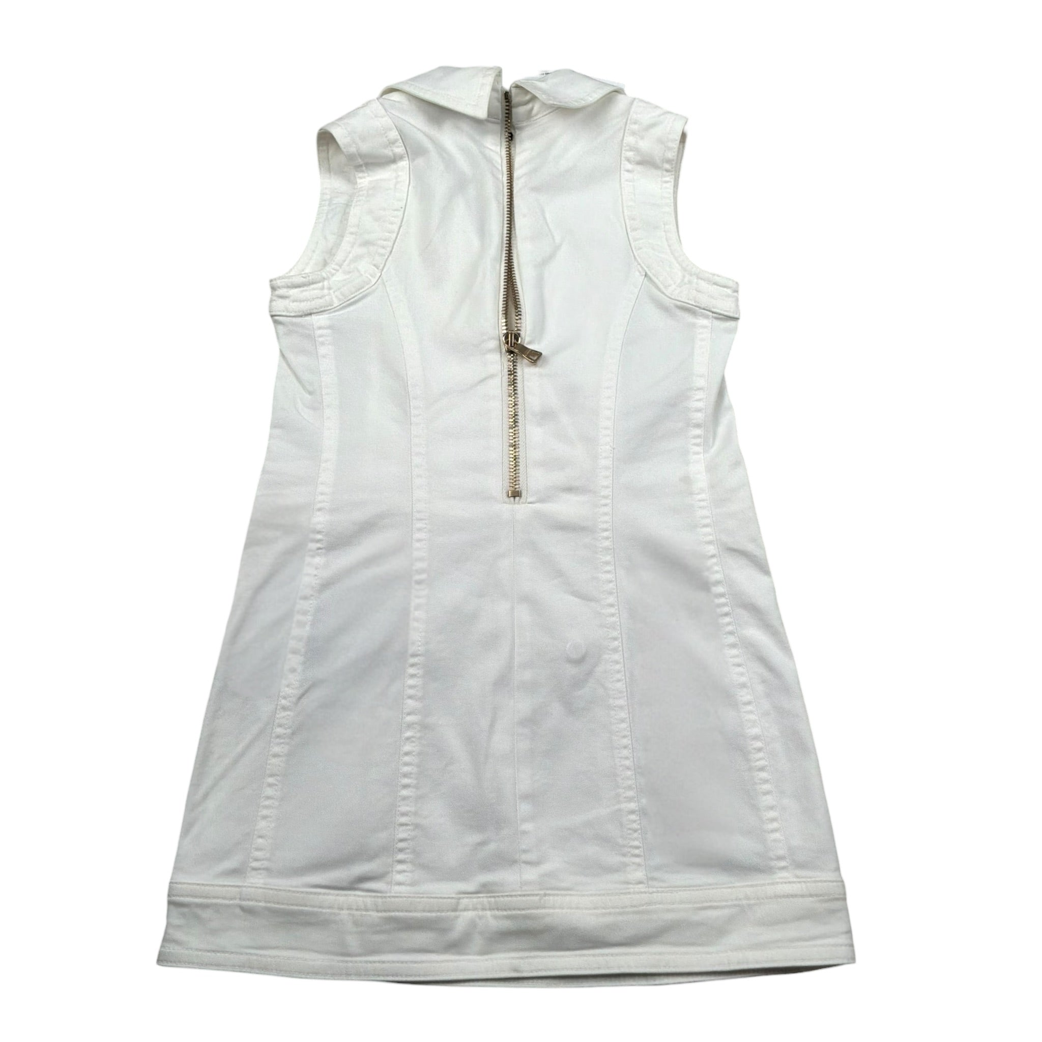 Balmain Abito Giromanica Tinta Unita con Applicazioni per Bambina BS1C12 BIANCO BALMAIN 