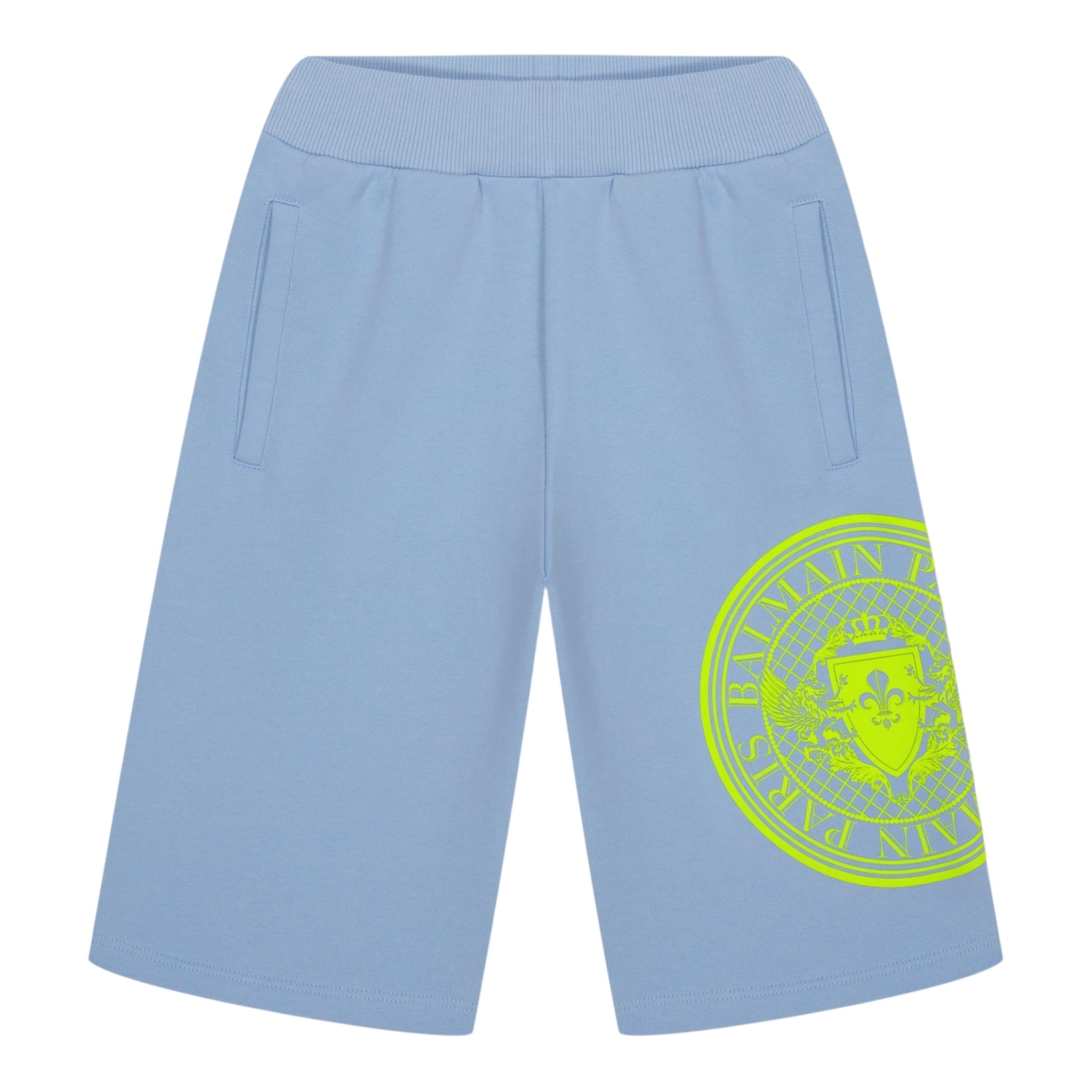 Balmain Completo 2 Pezzi Felpa Smanicata-Bermuda Tinta Unita per Bambino BU3Q80 AZZURRO BALMAIN 