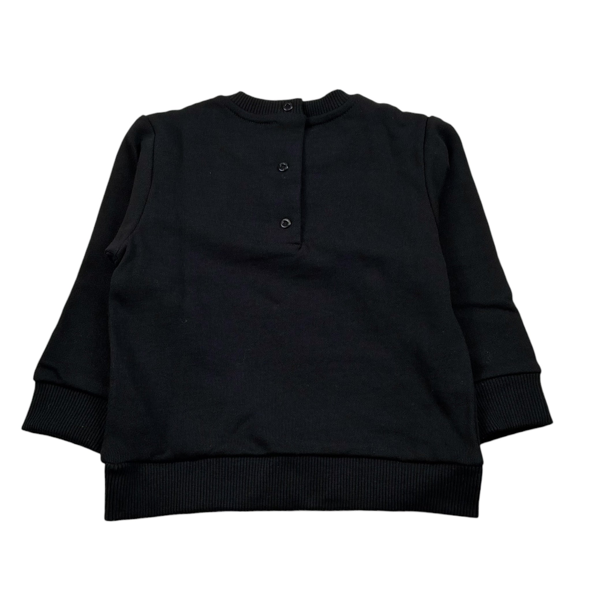 Balmain Felpa Chiusa Girocollo tinta unita con Logo Nero per Bambino BV4560X NERO BALMAIN 