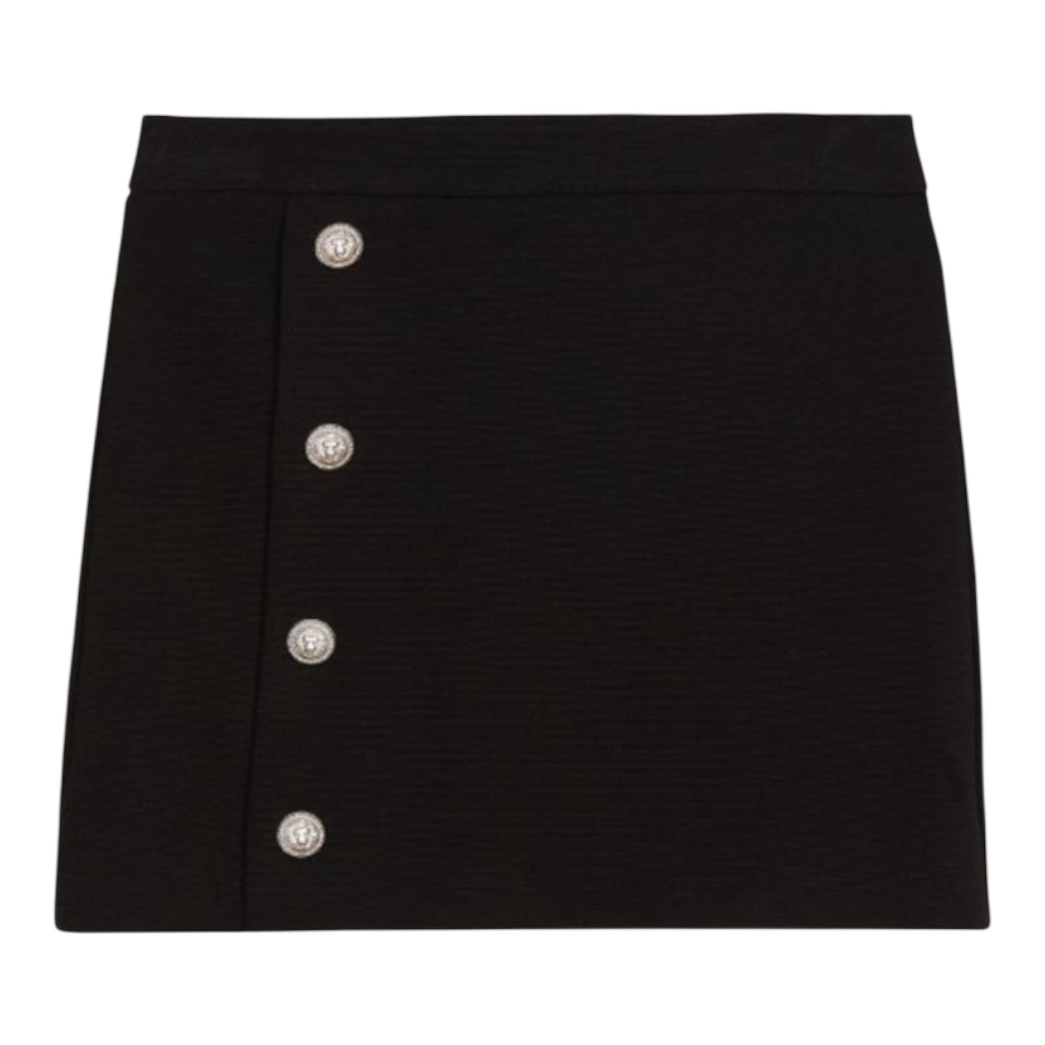 Balmain Gonna Tinta Unita con Bottoni per Bambina BV7A34 NERO BALMAIN 