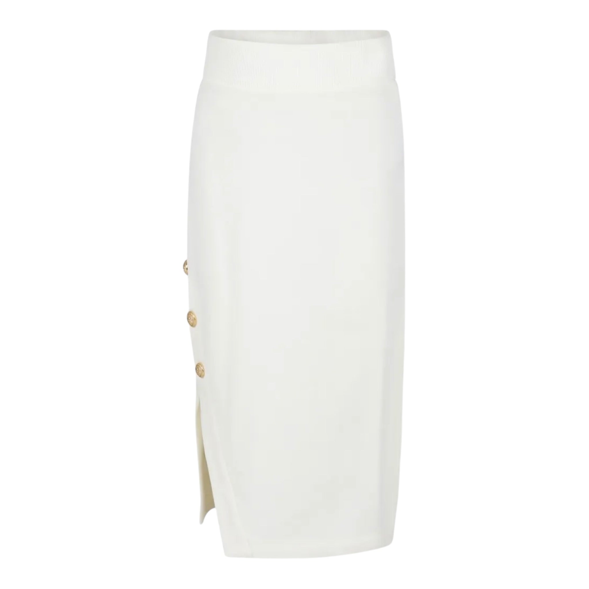 Balmain Gonna Tuta Tinta Unita con Bottoni per Bambina BV7A70 PANNA BALMAIN 