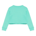 Balmain Felpa Tinta Unita Girocollo con Logo per Bambina BW4A70 VERDE ACQUA BALMAIN 