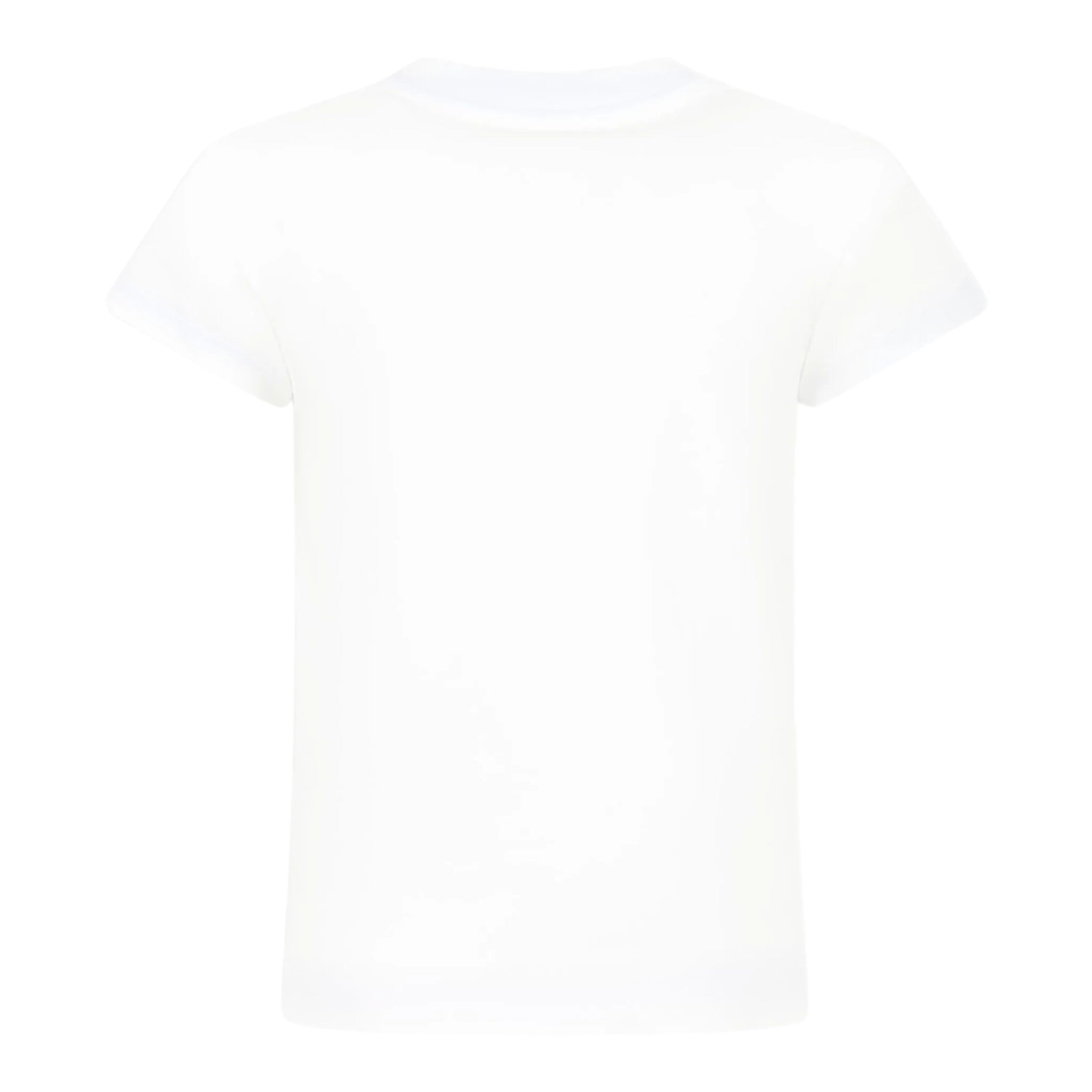 Balmain T-Shirt Girocollo Tinta Unita con Logo per Bambina BW8A911X BIANCO BALMAIN 