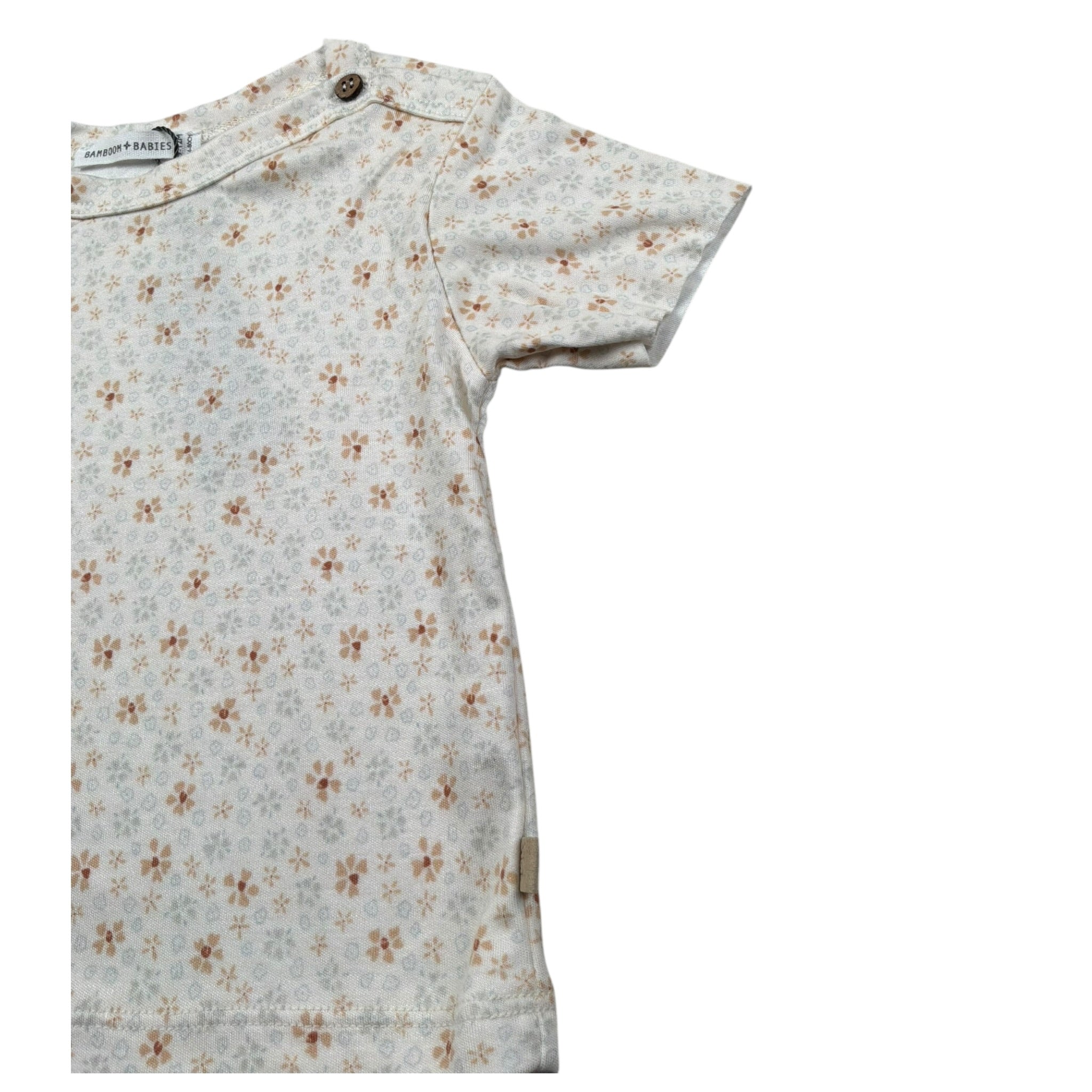 Bamboom+Babies T-Shirt Girocollo Tinta Unita con Stampa per Neonata 424 PANNA BAMBOOM+BABIES 