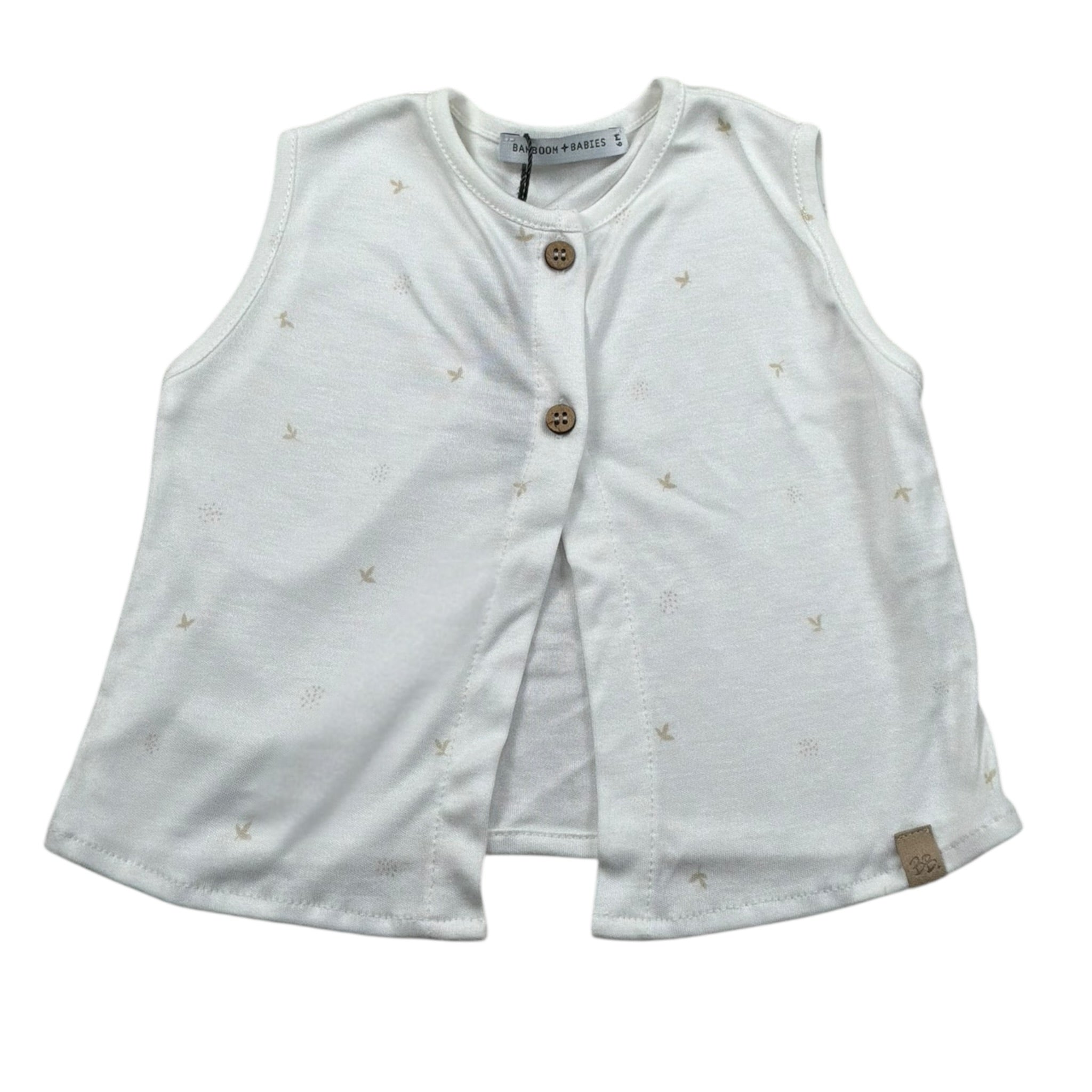 Bamboom+Babies Top Giromanica Tinta Unita per Neonata 806 PANNA BAMBOOM+BABIES 