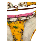 Banana Moon Costume 2 Pezzi Triangolo-Slip Tinta Unita con Fantasia per Bambina JZA33 GIALLO BANANA MOON 