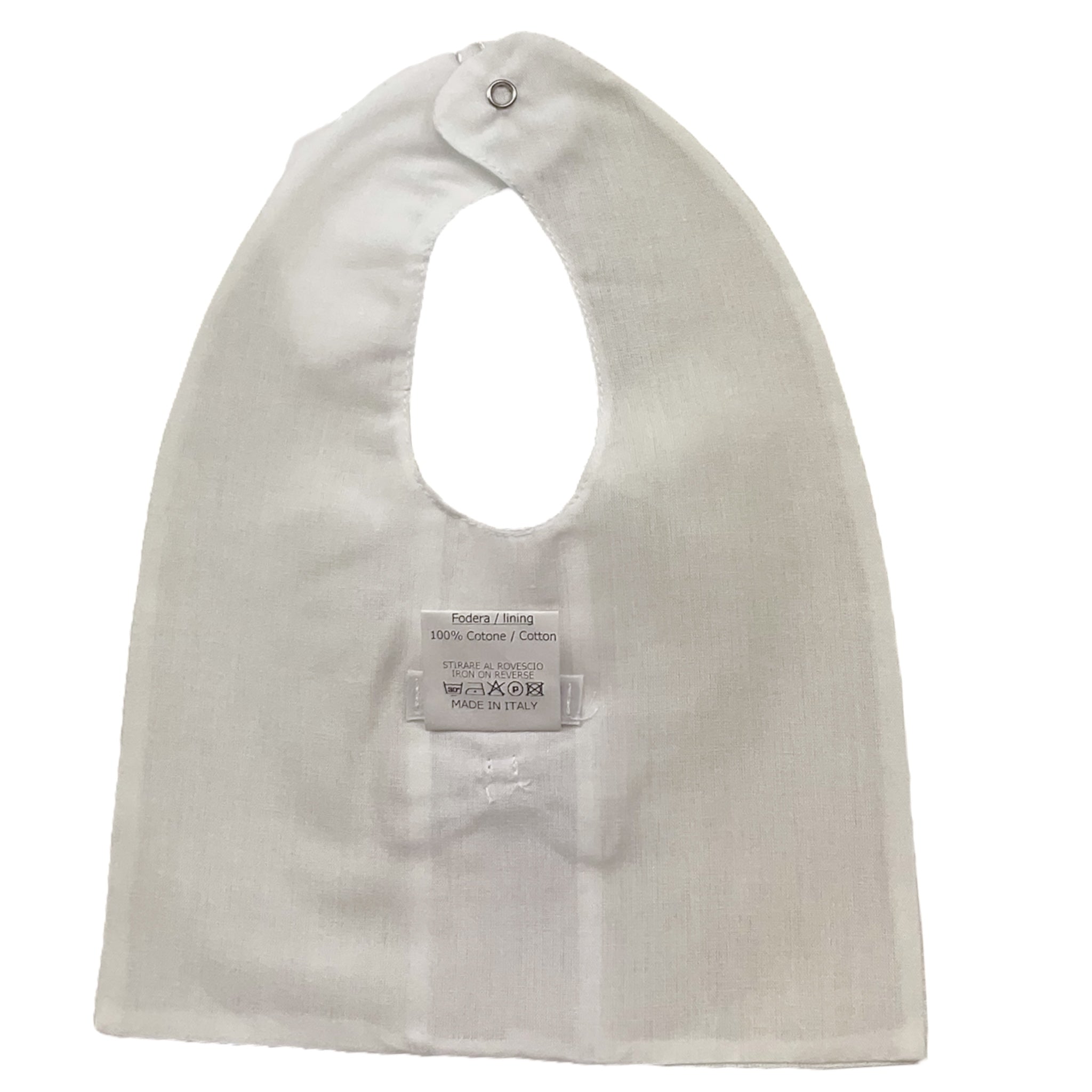Barcellino Bavetta Tinta Unita con Papillon Applicato per Neonato 120106X BIANCO BARCELLINO 