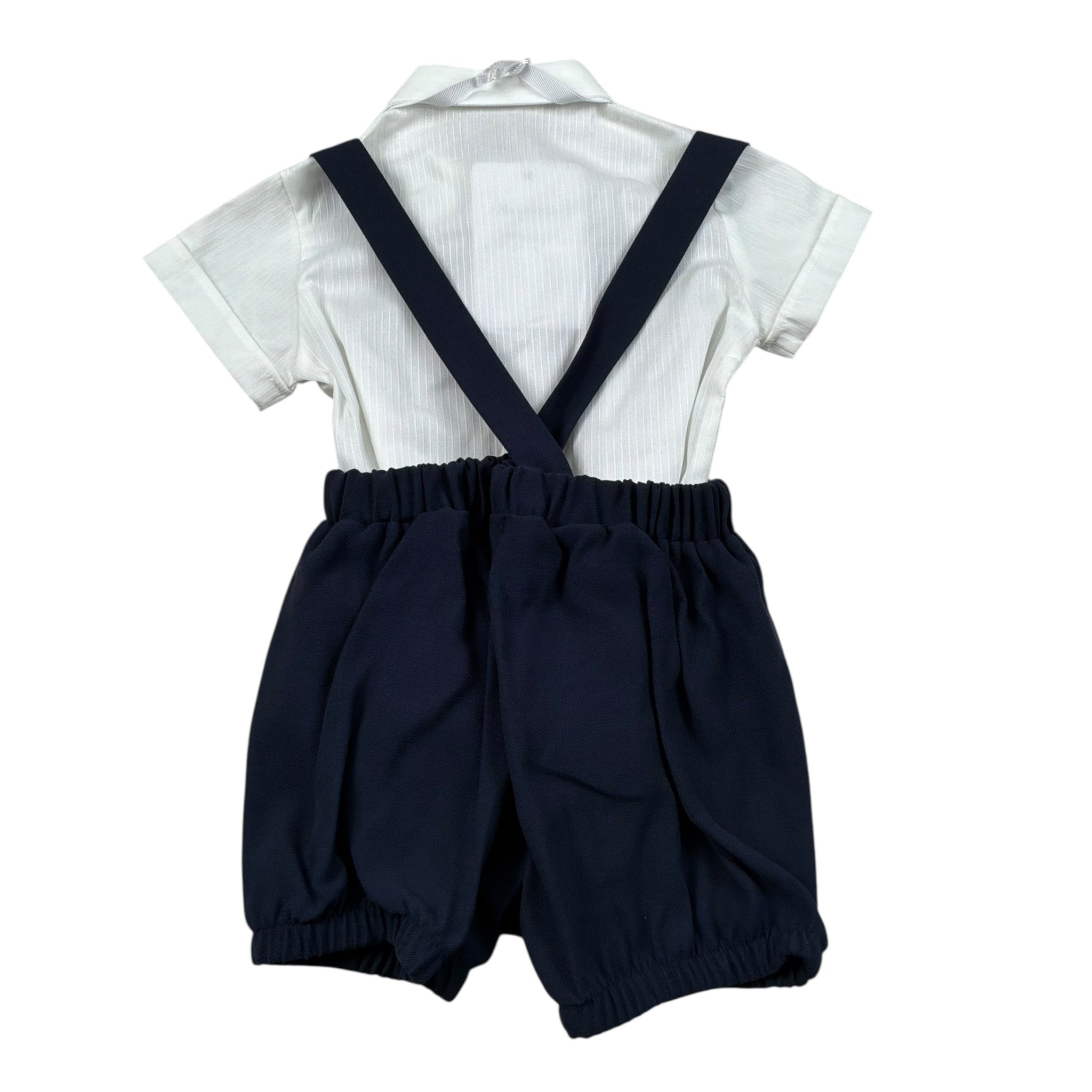 Barcellino Completo 3 Pezzi Camicia-Salopette-Papillon per Neonato 120703 BIANCO/BLU BARCELLINO 