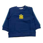 Bikkembergs Felpa Chiusa Girocollo Tinta Unia con Stampa per Neonato BK1616 BLU BiKKEMBERGS 
