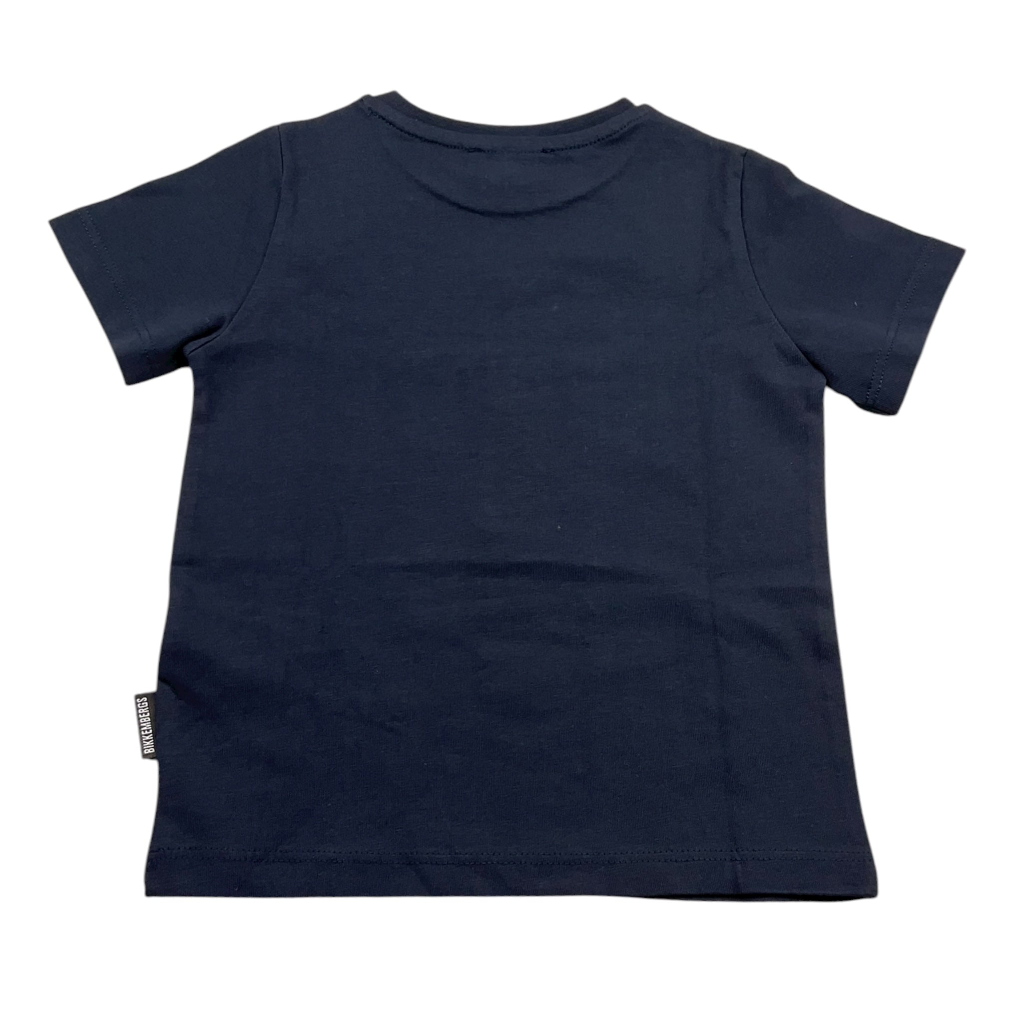 Bikkembergs T-Shirt Girocollo Tinta Unita con Logo per Neonato BK1805 BLU BiKKEMBERGS 