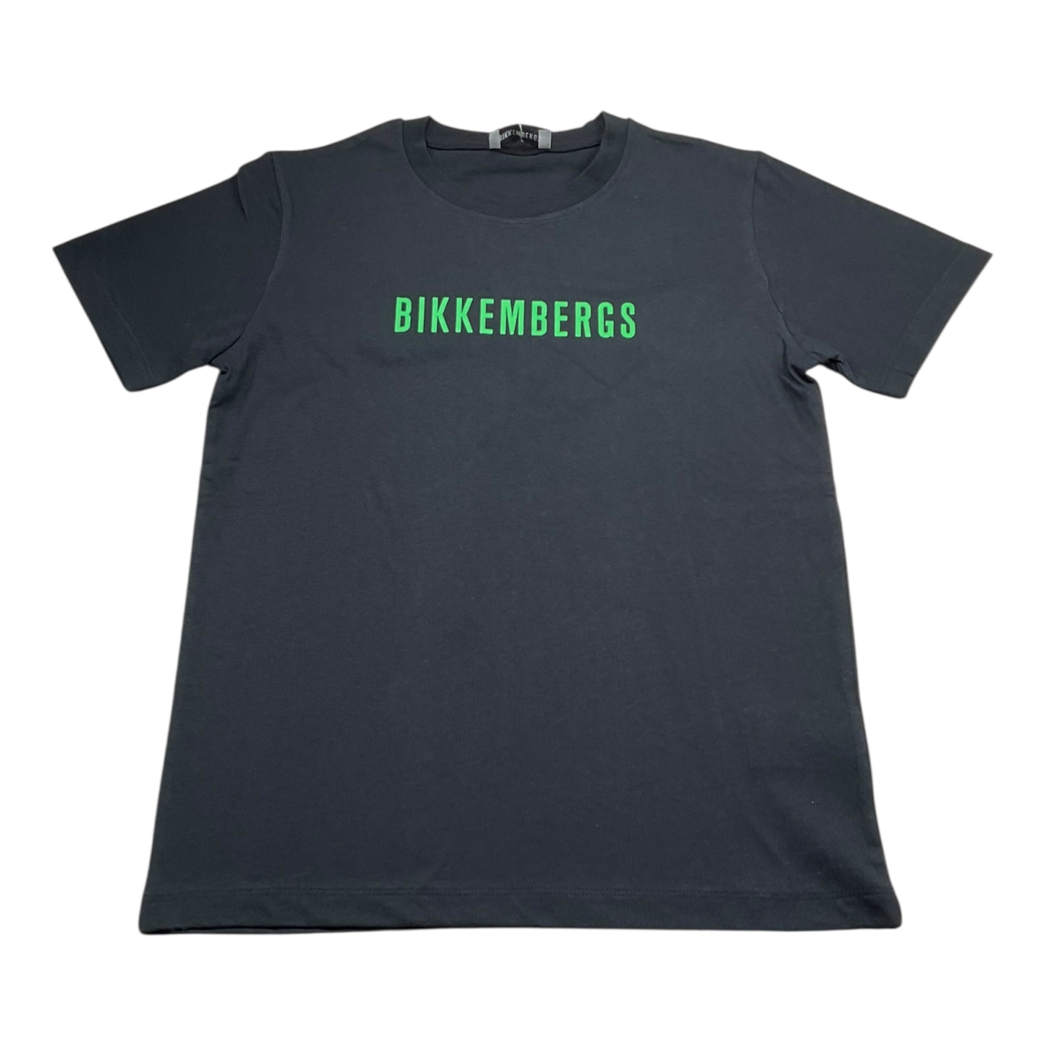 Bikkembergs T-Shirt Girocollo Tinta Unita con Stampa per Bambino FHIE NERO BiKKEMBERGS 