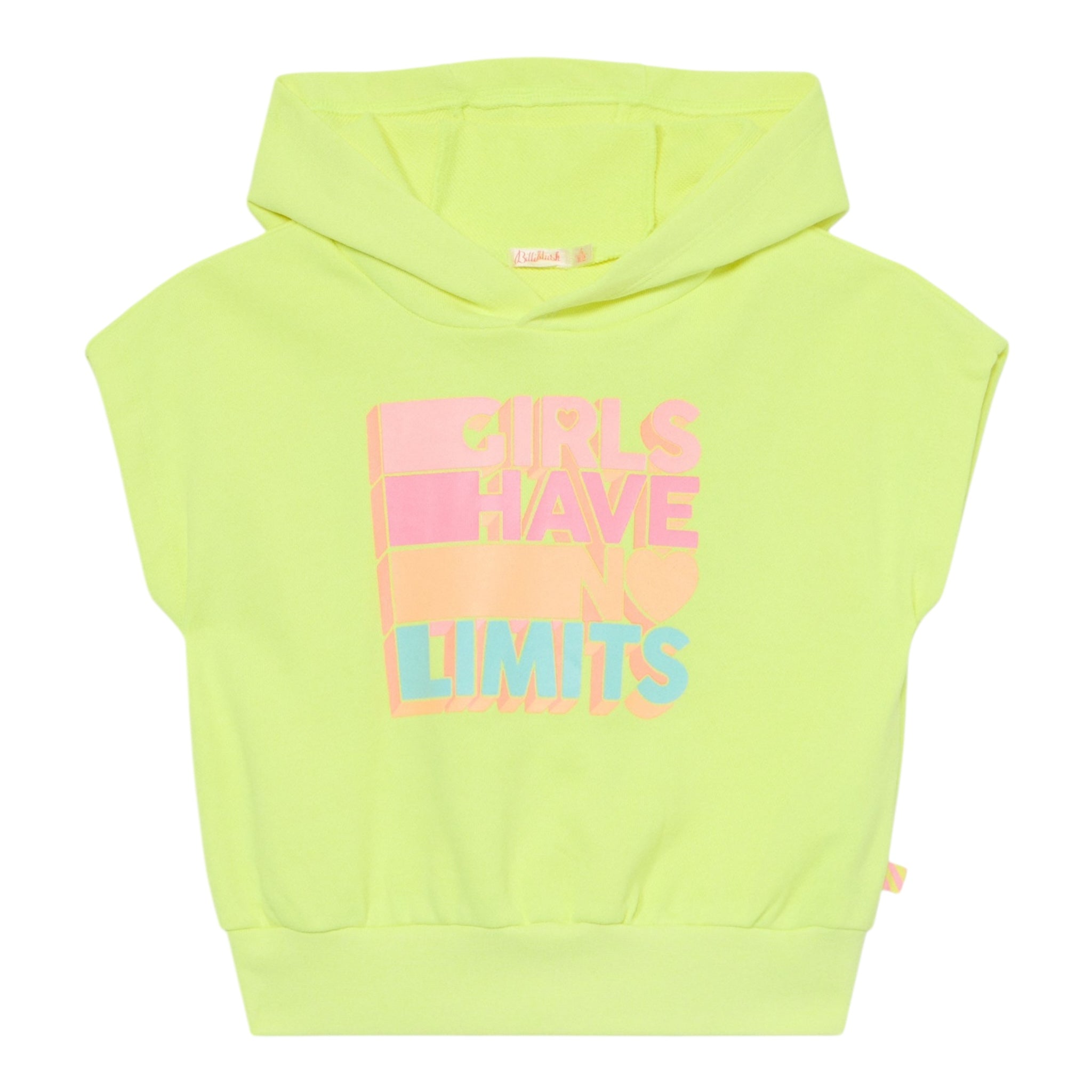 Billieblush Felpa Smanicata Tinta Unita con Cappuccio per Bambina U20846 GIALLO FLUO BillIEBLUSH 