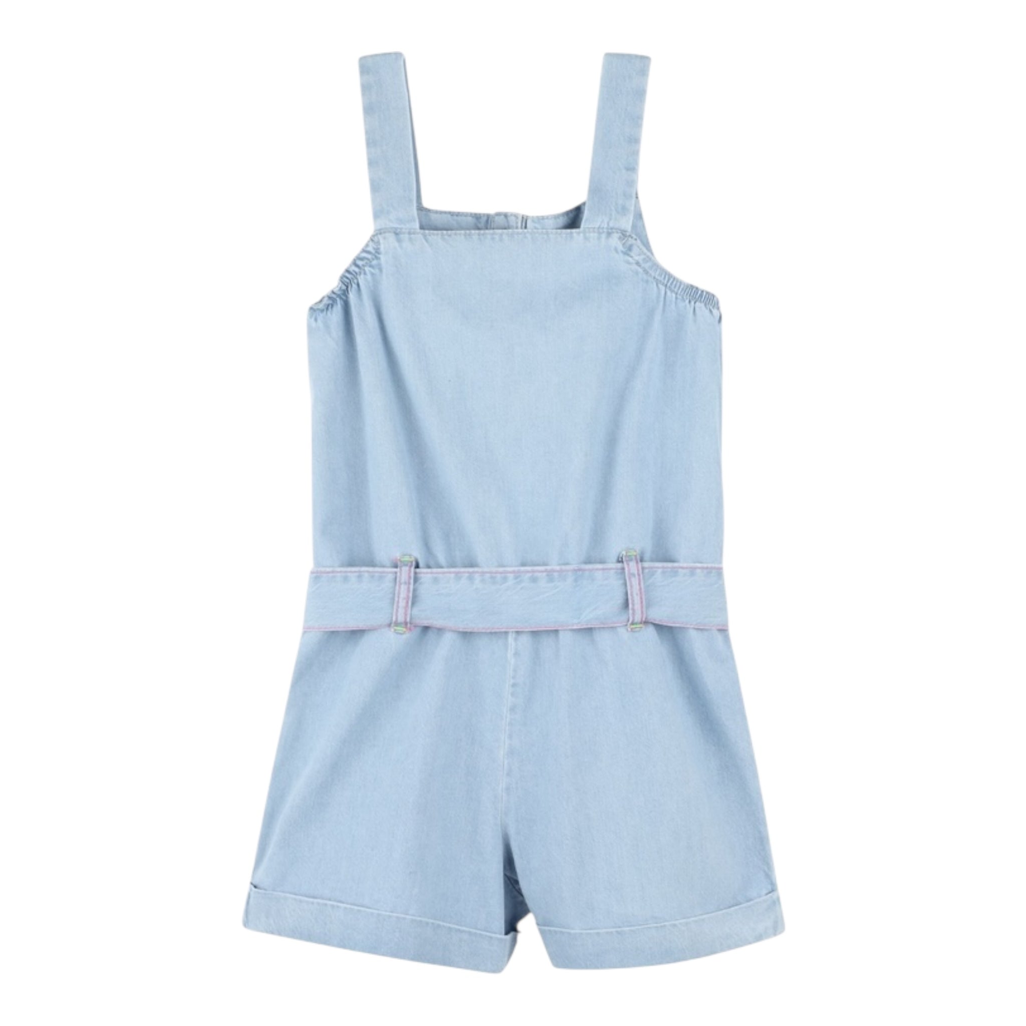Billieblush Tuta Intera Tinta Unita In Denim con Ricami per Bambina U20947 AZZURRO BillIEBLUSH 