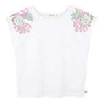 Billieblush Canotta Tinta Unita con Paillettes per Neonata U20994N BIANCO BillIEBLUSH 