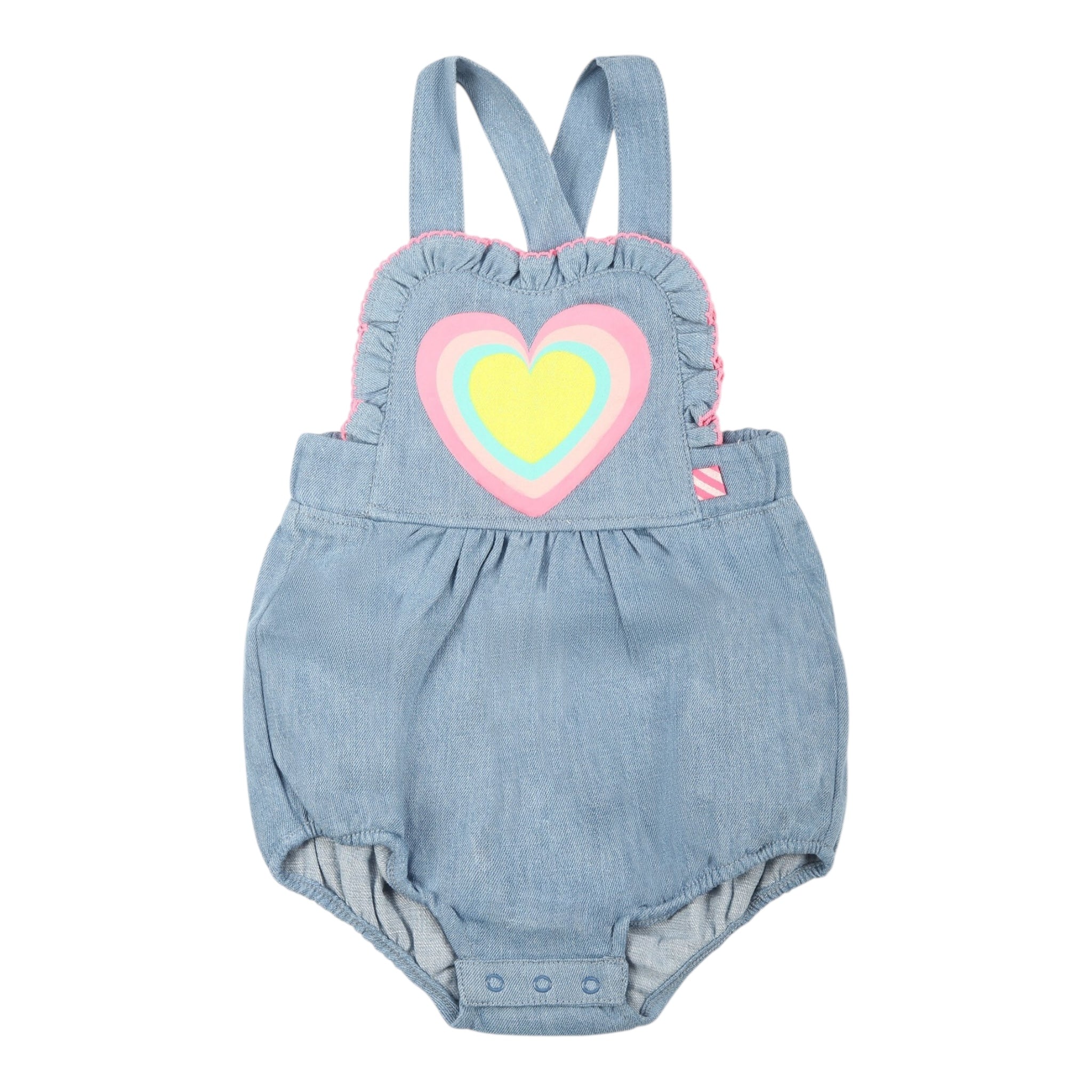 Billieblush Pagliaccetto In Denim Tinta Unita con Stampa per Neonata U21005X AZZURRO BillIEBLUSH 