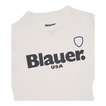 Blauer T-Shirt Giricollo Tinta Unita con Stampa per Neonato 24SBLKH02507N BIANCO BLAUER 