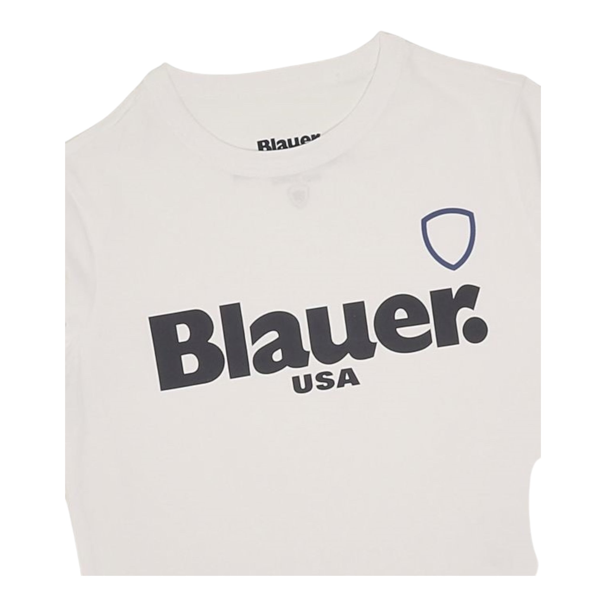 Blauer T-Shirt Giricollo Tinta Unita con Stampa per Neonato 24SBLKH02507N BIANCO BLAUER 