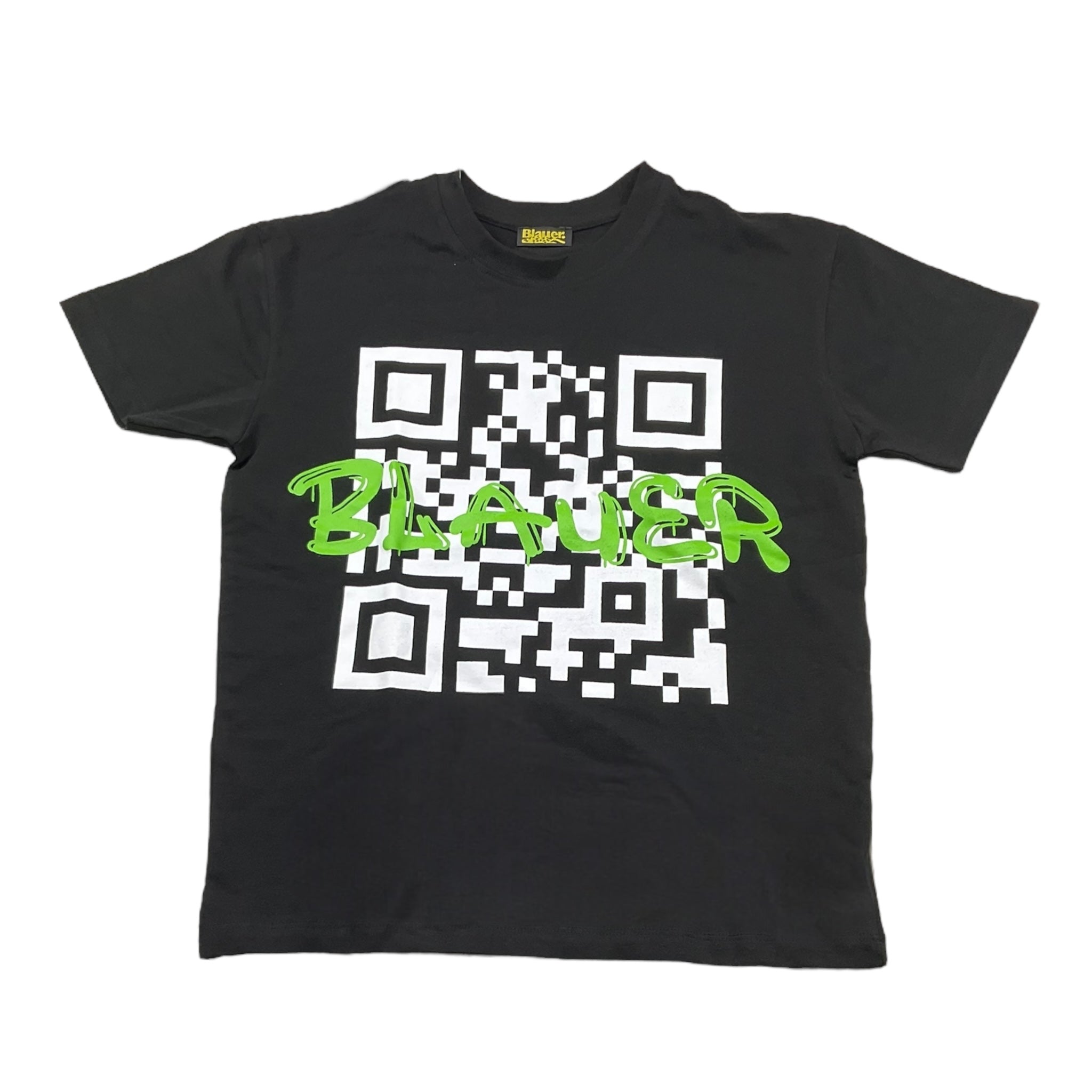 Blauer T-Shirt Tinta Unita Girocollo con Stampa per Bambino 25SBLKH02566 NERO BLAUER 