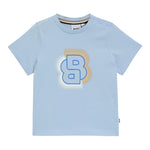 Boss T-Shirt Girocollo Tinta Unita con Logo per Neonato J52108 AZZURRO BOSS 