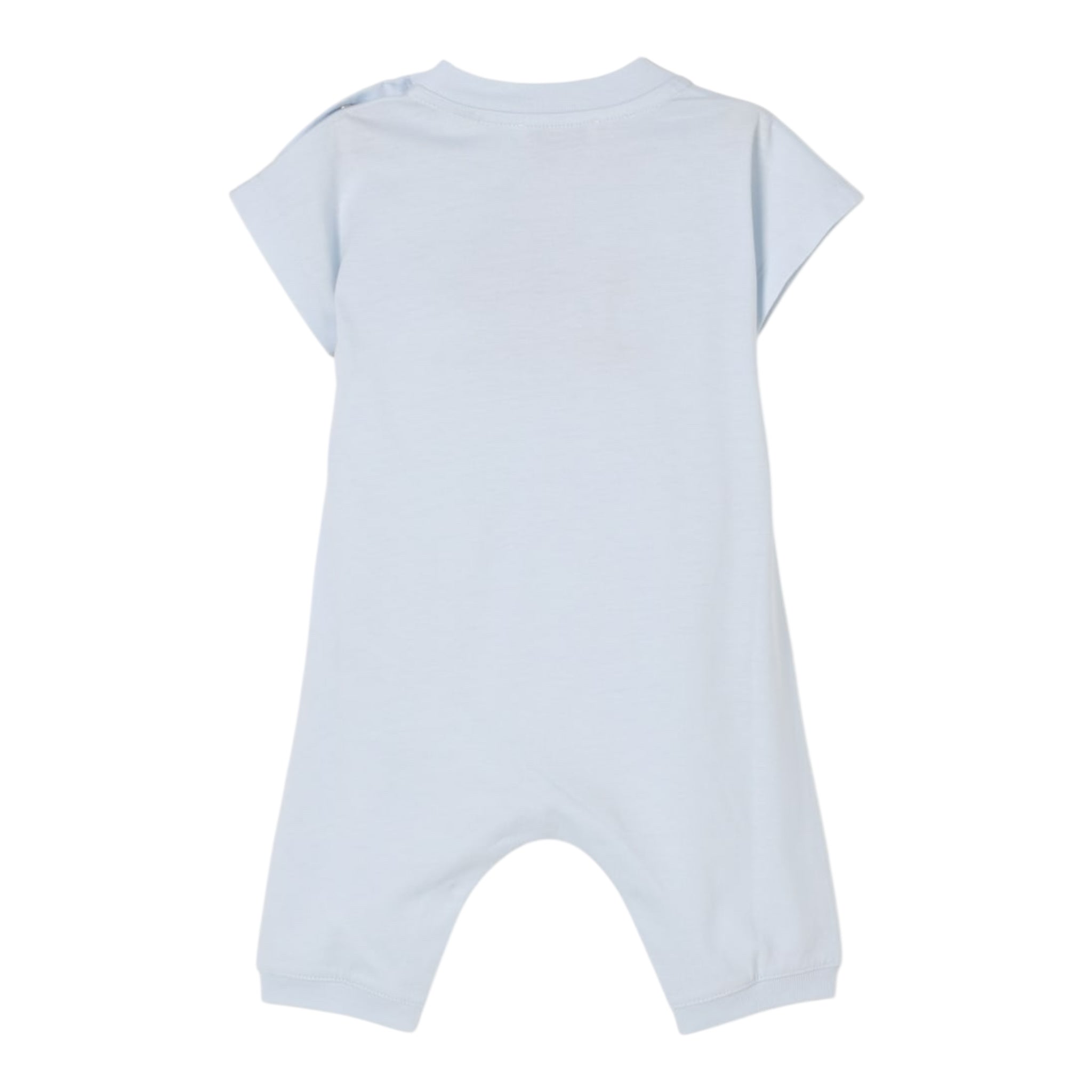 Burberry Pagliaccetto Girocollo Tinta Unita con Stampa per Neonato 8100678 AZZURRO BURBERRY 
