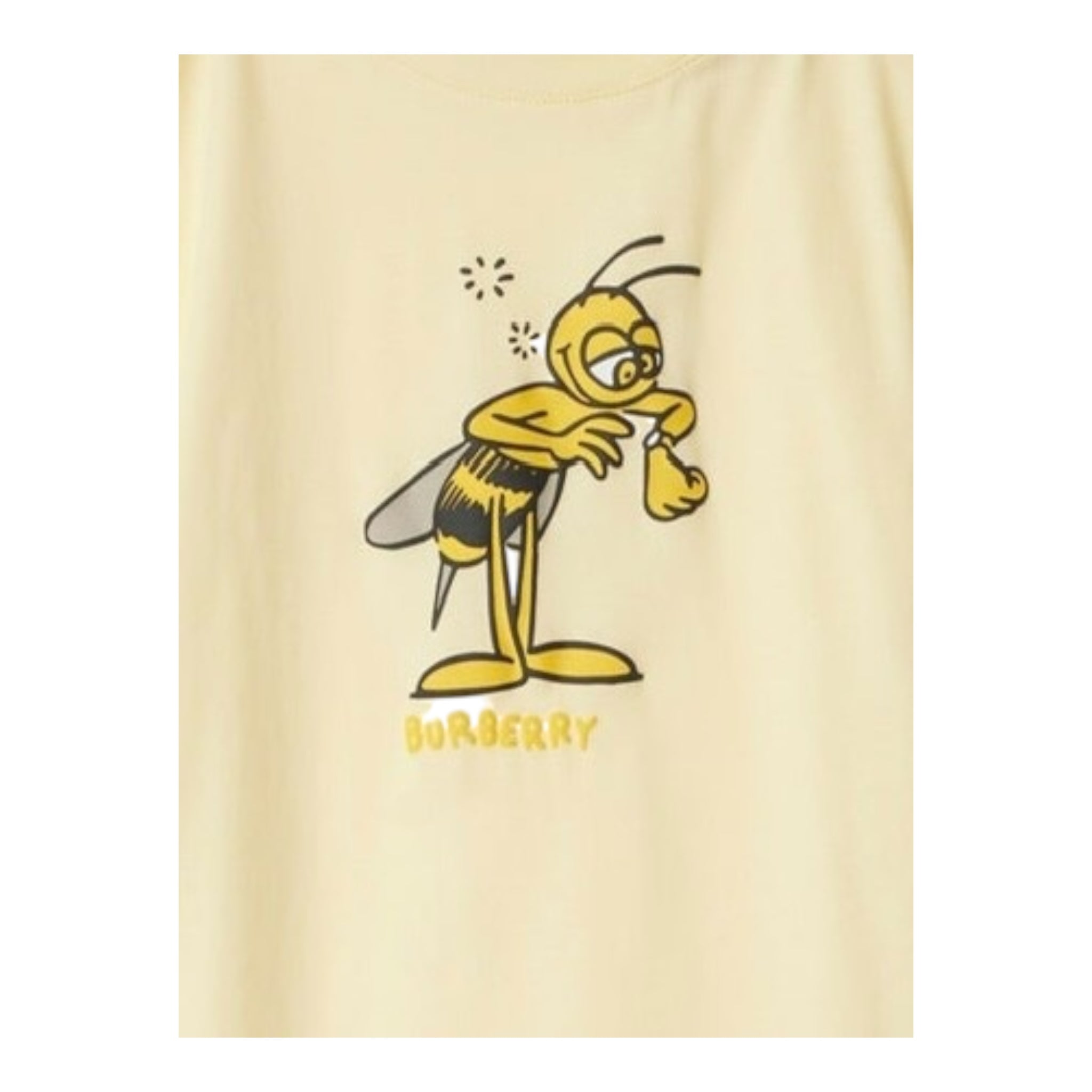 Burberry Pagliaccetto Girocollo Tinta Unita con Stampa per Neonato 8104524 PAGLIA BURBERRY 