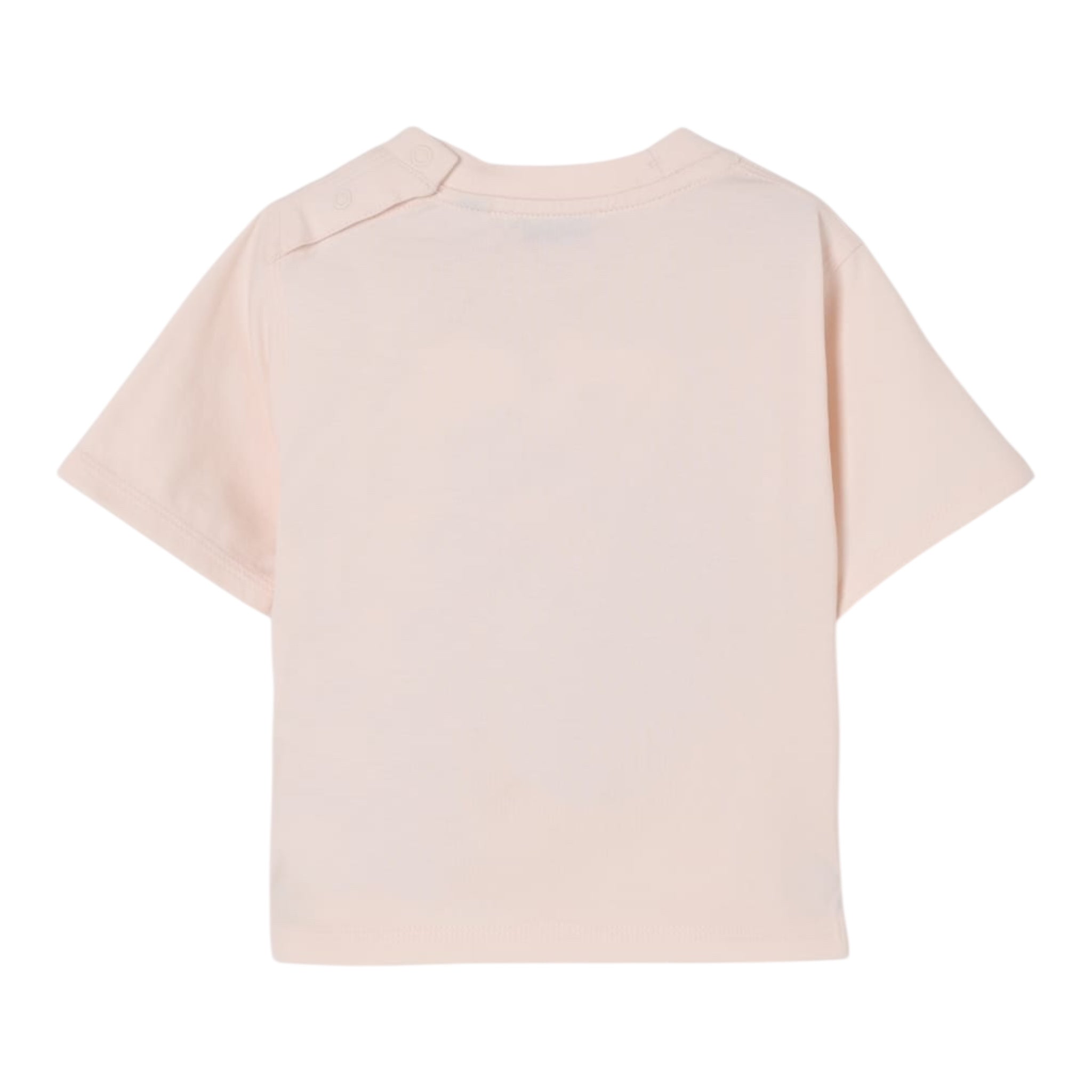 Burberry T-Shirt Girocollo Tinta Unita con Stampa per Neonata B104629 ROSA BURBERRY 