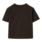 Burberry T-Shirt Girocollo Tinta Unita con Stampa per Neonato B104630 MARRONE BURBERRY 