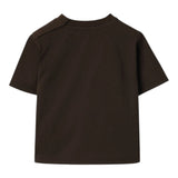 Burberry T-Shirt Girocollo Tinta Unita con Stampa per Neonato B104630 MARRONE BURBERRY 