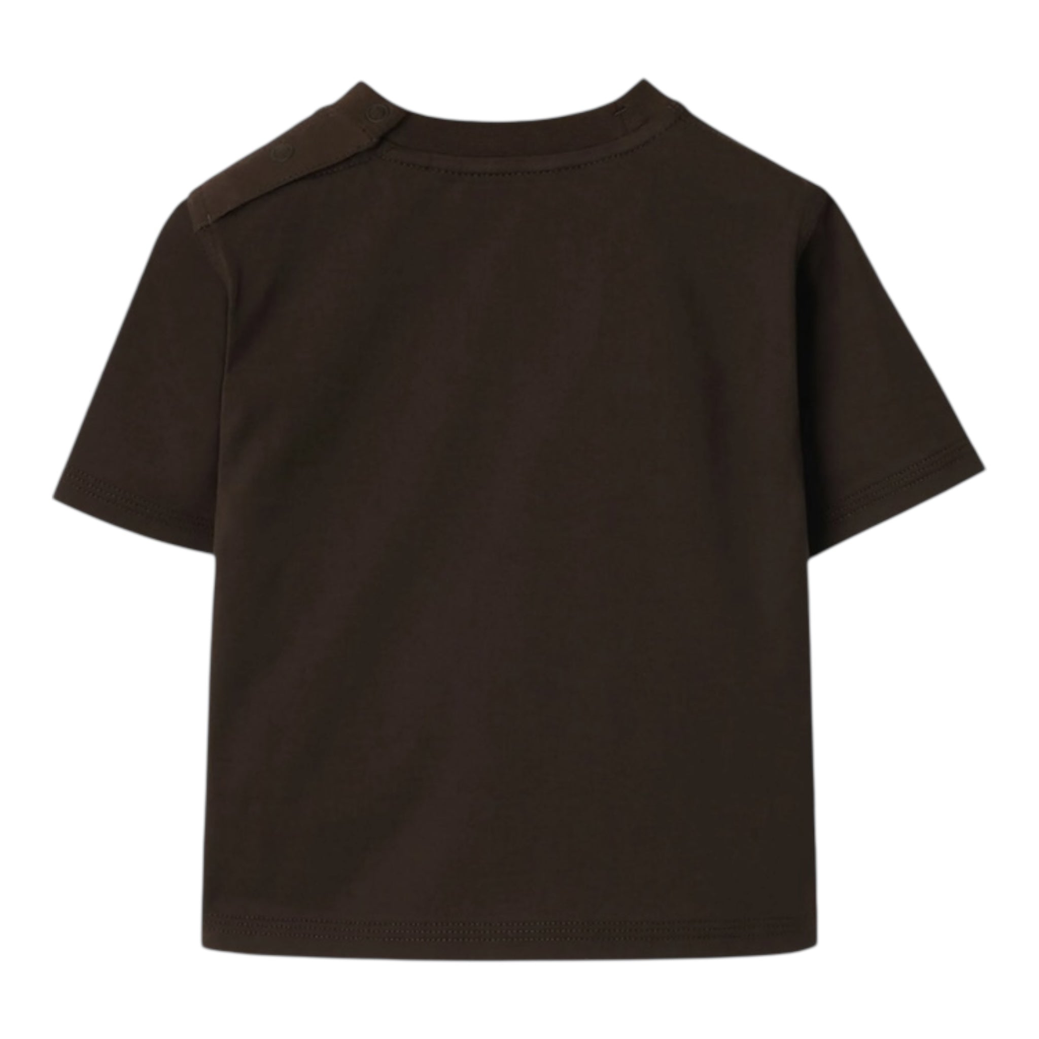 Burberry T-Shirt Girocollo Tinta Unita con Stampa per Neonato B104630 MARRONE BURBERRY 