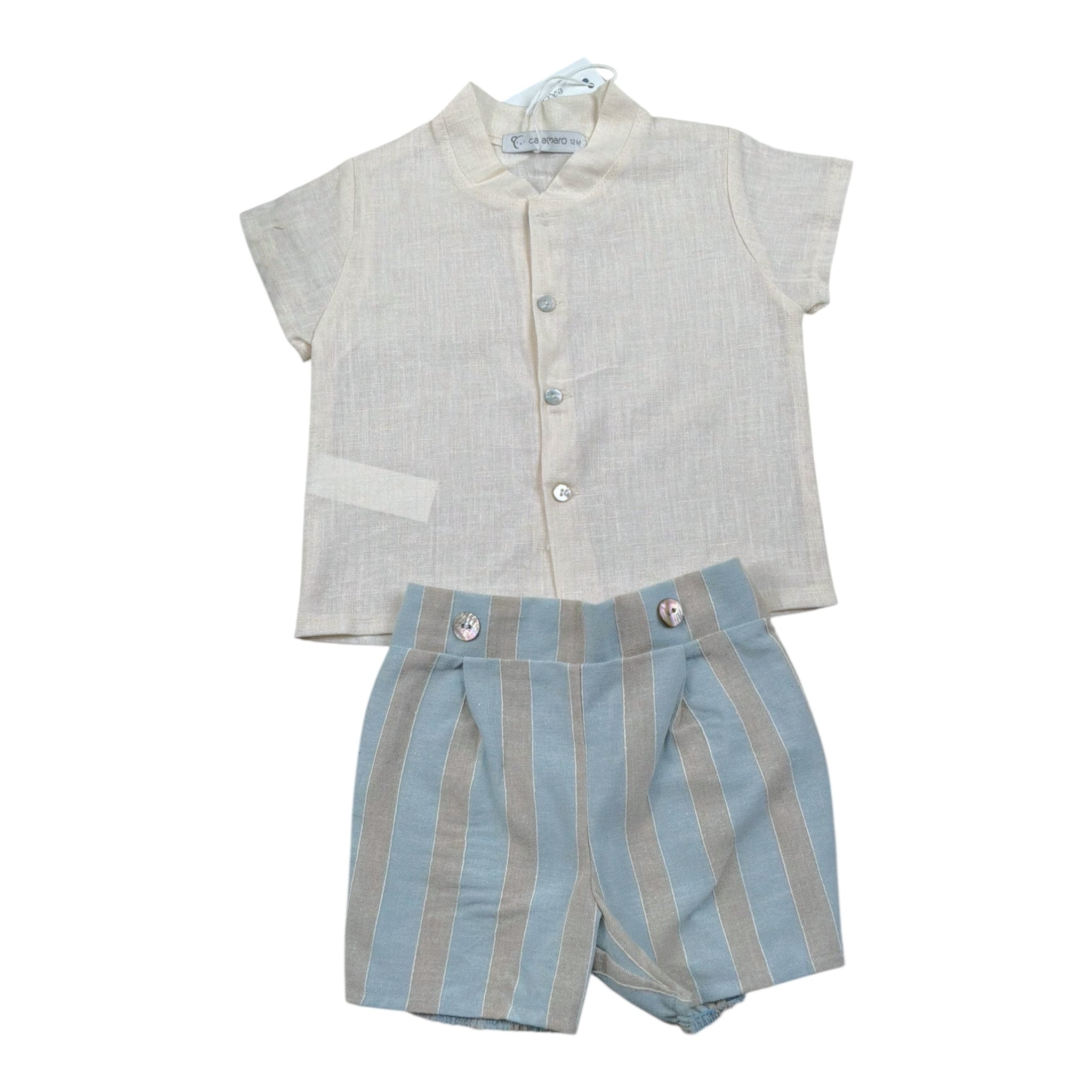 Calamaro Completo 2 Pezzi Camicia-Bermuda per Neonato 11151 BEIGE CALAMARO 