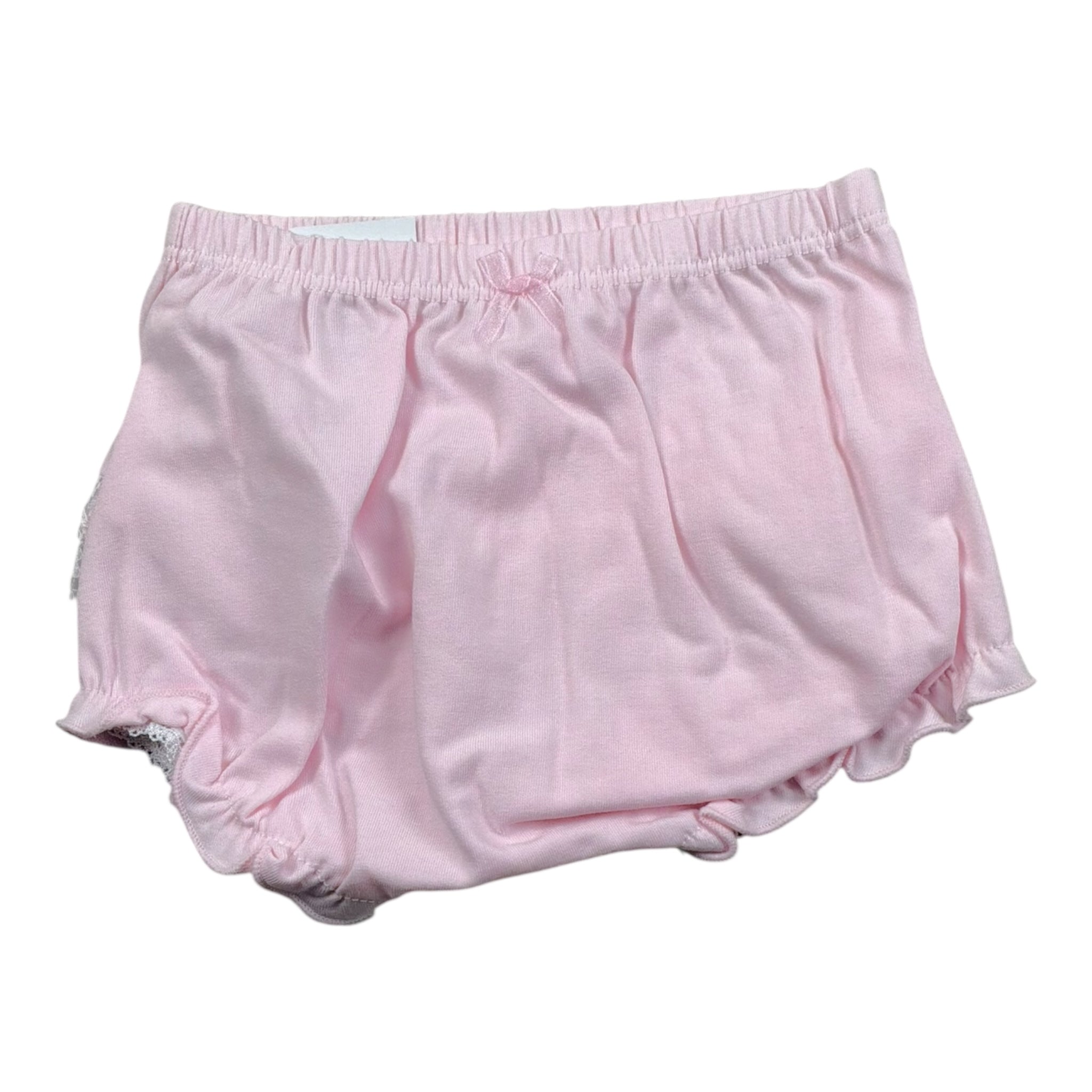 Calamaro Coulotte Tinta Unita con Ricami per Neonata 17261 ROSA CALAMARO 