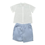 Calamaro Completo 2 Pezzi Camicia-Bermuda Bicolore per Bambino 17972 BIANCO/AZZURRO CALAMARO 