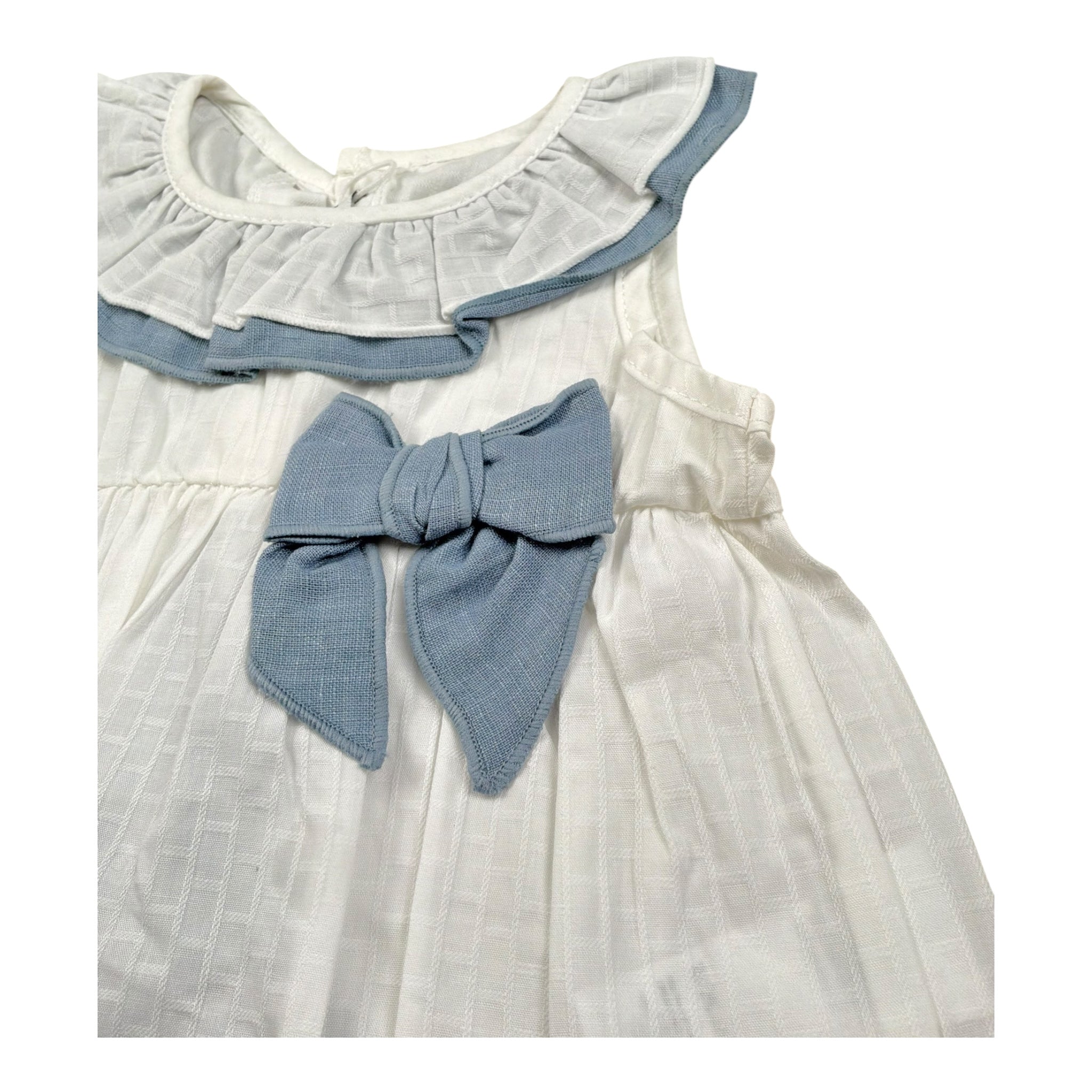 Calamaro Completo 2 Pezzi Camicia-Coulotte con Fiocco per Neonata 22084 BIANCO CALAMARO 