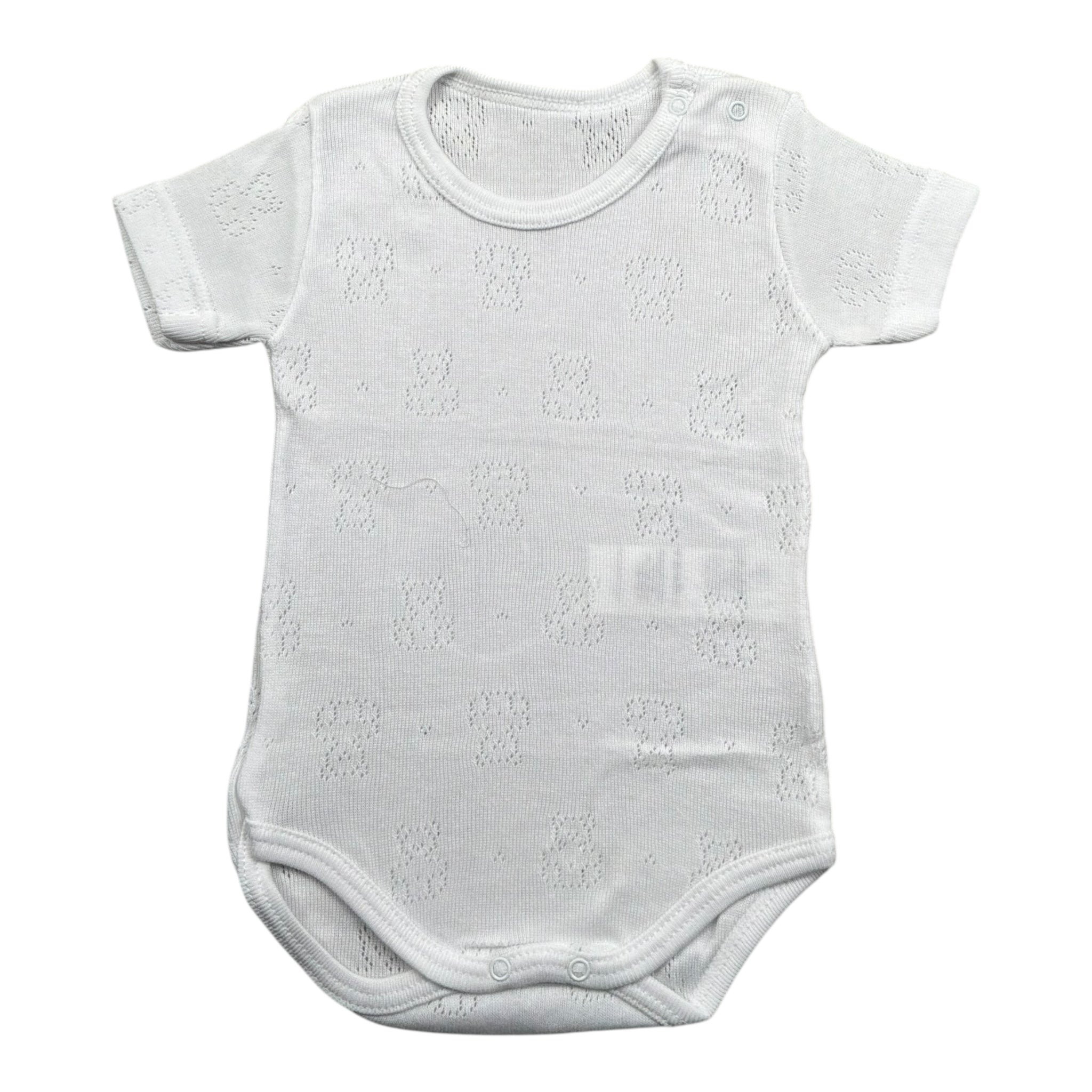 Calamaro Body Tinta Unita Traforato per Neonata EJEIIE BIANCO CALAMARO 
