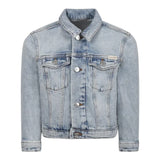 Calvin Klein Giubbino In Denim Tinta Unita con Bottoni per Bambina IB0IB02308 AZZURRO CALVIN KLEIN 