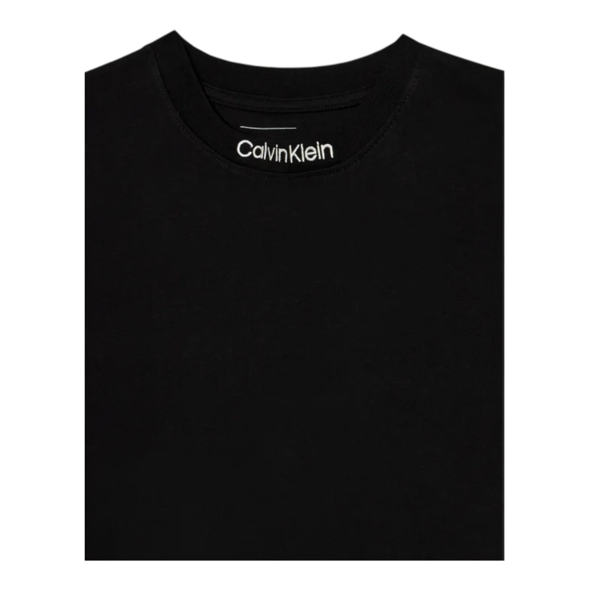Calvin Klein T-Shirt Girocollo Tinta Unita con Logo per Bambino IB0IB02353 NERO CALVIN KLEIN 