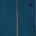 Calvin Klein Felpa Tinta Unita con Zip E Cappuccio per Bambino IB0IB02379 BLU CALVIN KLEIN 