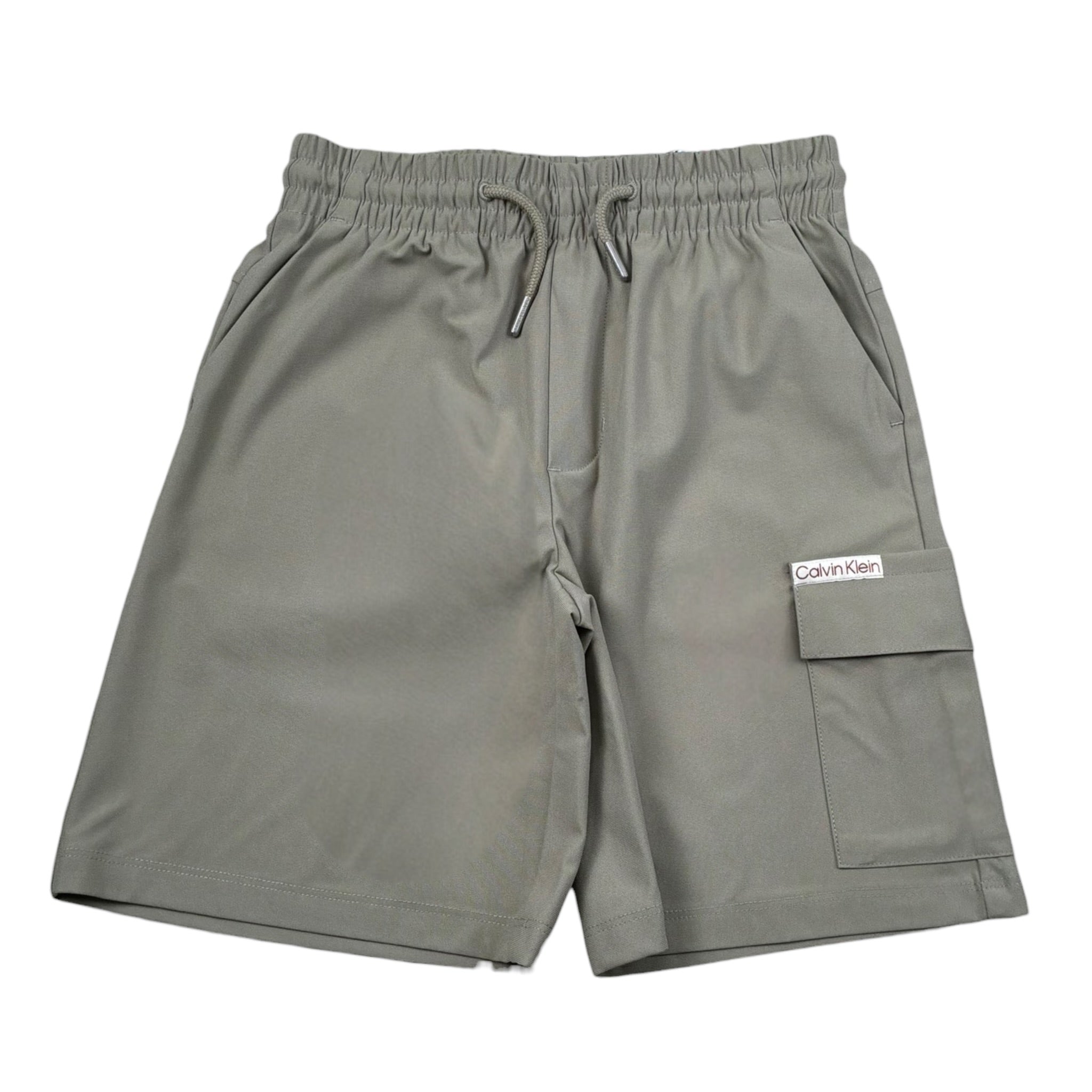 Calvin Klein Bermuda Tinta Unita con Elastico In Vita per Bambino IB0IB02512XX VERDE CALVIN KLEIN 