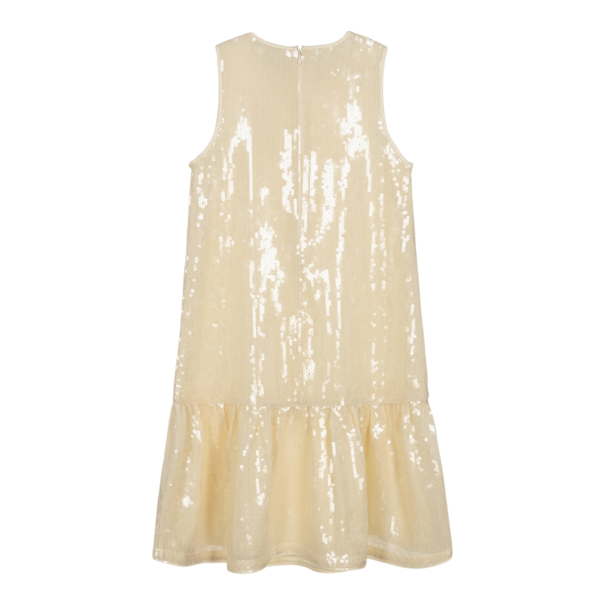 Calvin Klein Abito Giromanica Tinta Unita Paillettato per Bambina IG0IG02354ZCY BEIGE CALVIN KLEIN 